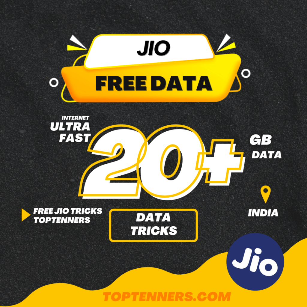 Toptenners TRICKS Jio Free Data